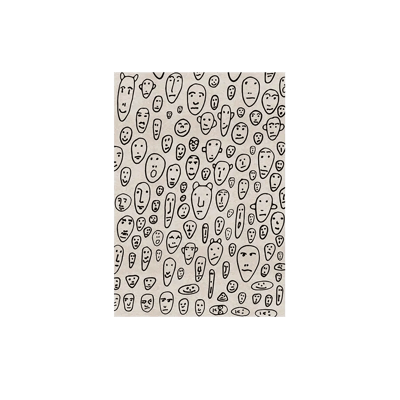 Floating Faces Carpet White Small