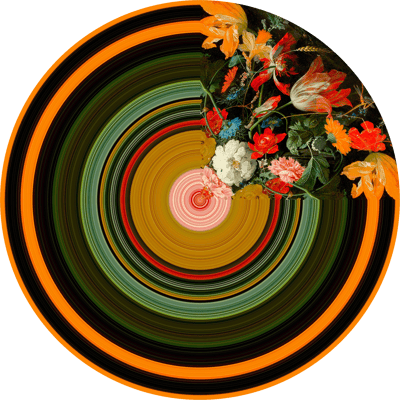Glitch Round Carpet Quarter Yellow