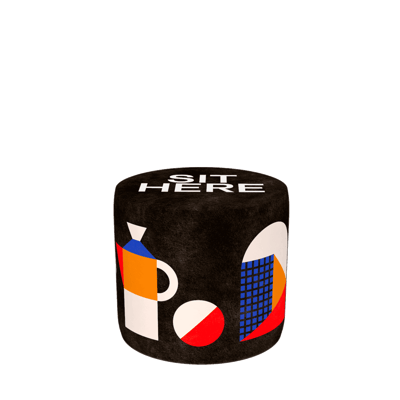 Pouf Oggian Sit Here Black S