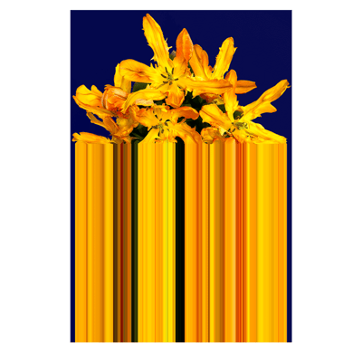 Glitch Yellow Rectangular Carpet