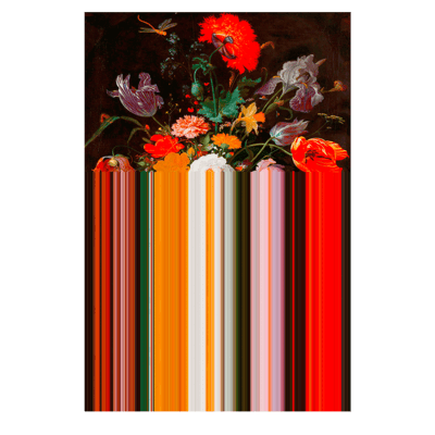 Glitch Red Rectangular Carpet