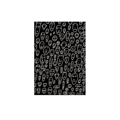 Floating Faces Carpet Black Small