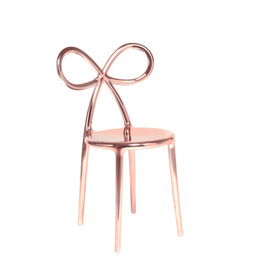 Ribbon Chair Metal Finish Pink Gold