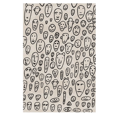 Floating Faces Carpet White