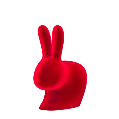 Rabbit Chair Large Velvet Red