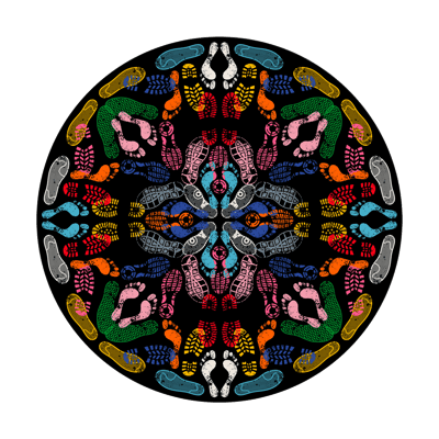 Let's Dance Human Traces Dark Round Carpet