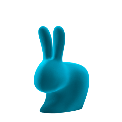 Rabbit Chair Large Velvet Light Blue